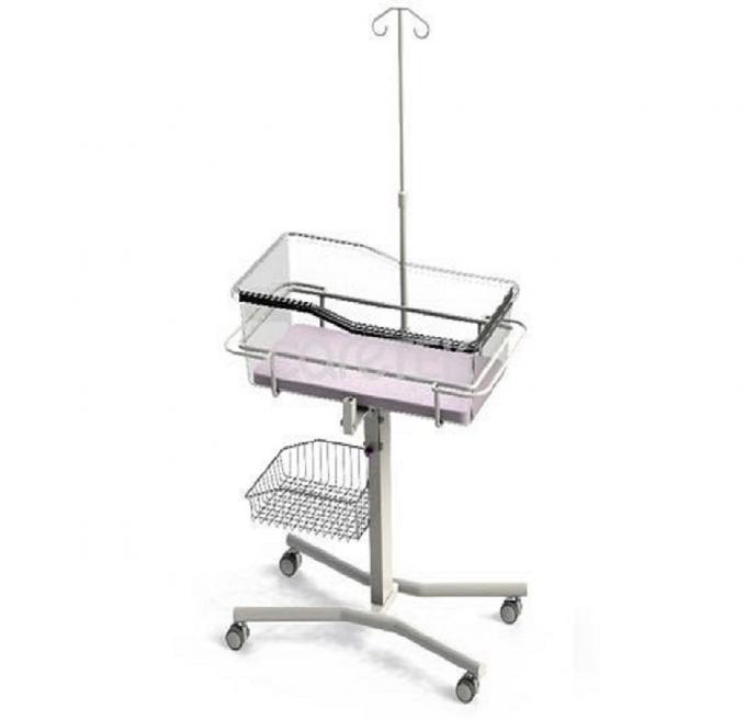 Cũi trẻ em bệnh viện 890mm di động có thể điều chỉnh với bánh xe giỏ nệm 0