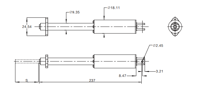 Bộ truyền động động cơ tuyến tính DC 12v nhỏ Thanh đẩy 100N cho lĩnh vực nội thất 0