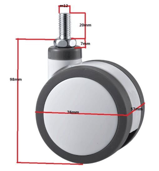 Bánh xe đẩy y tế thực tế 3 inch được sử dụng trong bệnh viện Off-White 1