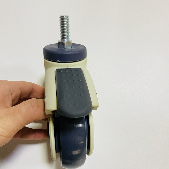 Bánh xe y tế bệnh viện đa năng 4 inch với phanh màu trắng kem 1