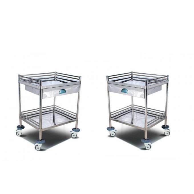 Xe đẩy y tế bằng thép không gỉ Xe đẩy bệnh viện một lớp 0
