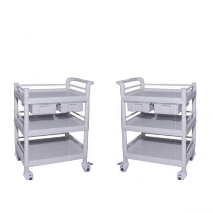 Điều dưỡng ép phun ABS Hai lớp Xe đẩy dụng cụ bệnh viện 923mm 0