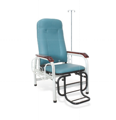 Ống thép Bằng gỗ IV Cực Lan can Ghế truyền bệnh nhân Màu xanh lá cây 0