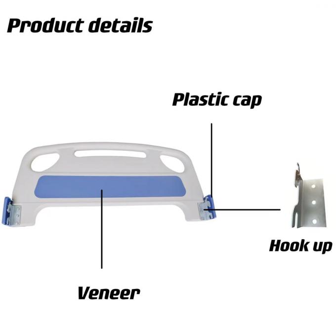 Vật liệu PP đầu giường đúc thổi màu xanh và chân giường cho giường bệnh 0