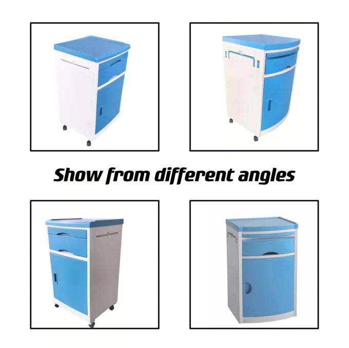 Tủ đầu giường bệnh viện 15kg có thể di chuyển đa chức năng với ngăn kéo 0