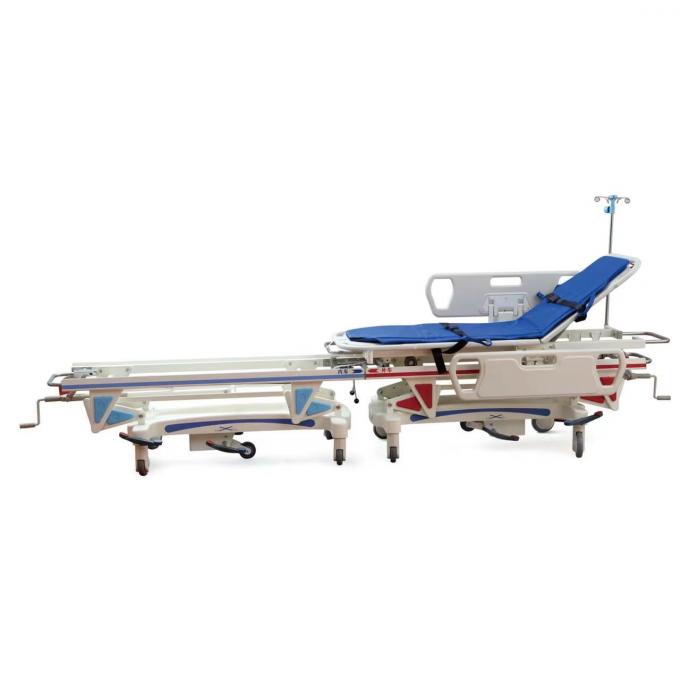 Emegency Cáng Trollery Cáng cấp cứu bệnh nhân Đường ray bên màu xanh PP 0