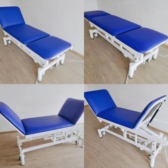 Giường đi văng kiểm tra điện bằng thép carbon Màu xanh y tế thủy lực 0