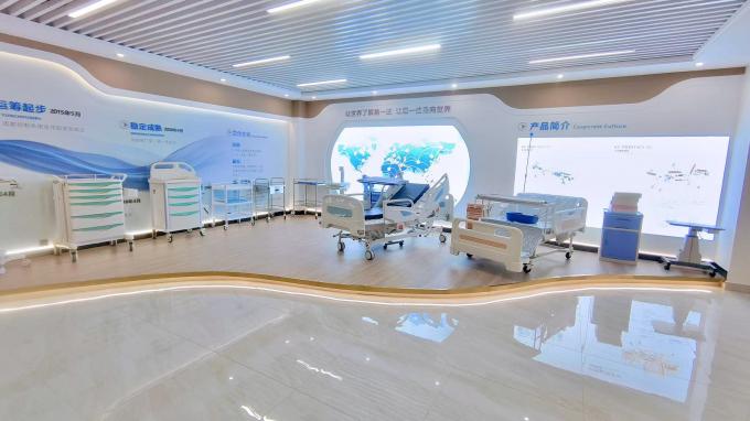 PP vật liệu bệnh viện bảo vệ đường ray màu nâu với góc hiển thị 2