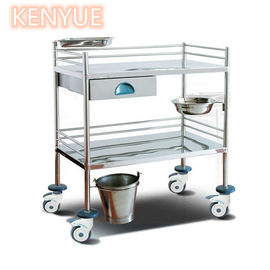 Mua Thép không gỉ Hai lớp Điều trị Bệnh viện Xe đẩy / Thuốc Tai nạn Giỏ hàng sản xuất trực tuyến