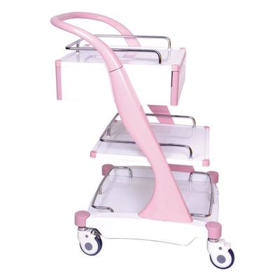 Mua Khung hợp kim nhôm ABS Màu hồng Xe đẩy điều trị bệnh viện ba lớp sản xuất trực tuyến