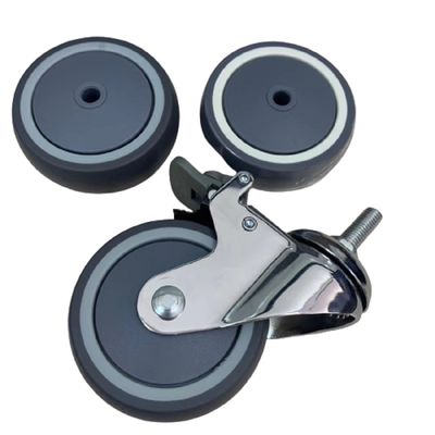 Mua PU Mute Medical Medium Duty 4 inch Khóa bánh xe bệnh viện Bánh xe sản xuất trực tuyến