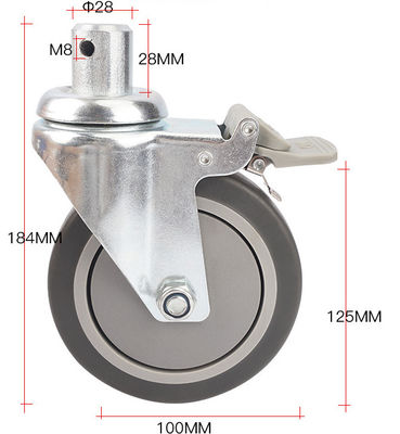 Mua Bánh xe bệnh viện TPR với lõi PP cho xe đẩy hàng y tế Bánh xe y tế sản xuất trực tuyến