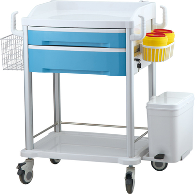 Mua Nội thất bệnh viện y tế xe đẩy trị liệu màu xanh có hai ngăn kéo sản xuất trực tuyến