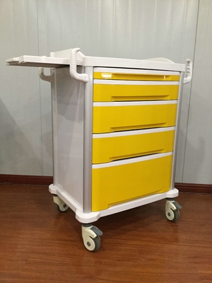 Thuốc thay quần áo ICU Màu vàng Xe đẩy y tế ABS di động