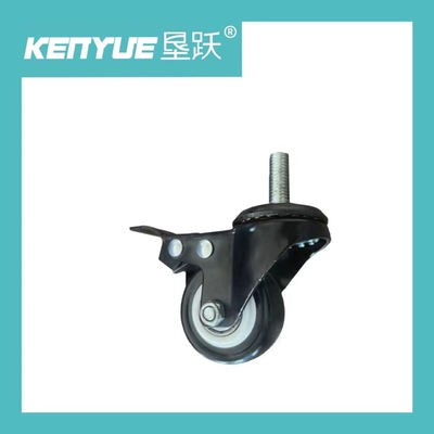 Bệnh viện y tế Bánh xe 2 inch màu đen với phanh TPR đặc biệt cho phụ kiện bệnh viện