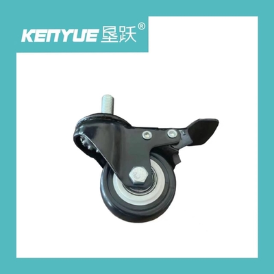 Bệnh viện y tế Bánh xe 2 inch màu đen với phanh TPR đặc biệt cho phụ kiện bệnh viện