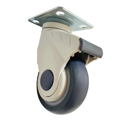 Bánh xe đa năng 4 inch đặc biệt của bệnh viện màu trắng và đen với phanh xoay