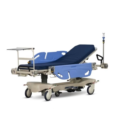 Xe cứu thương thủy lực đặc biệt của bệnh viện có bánh xe màu xanh lam