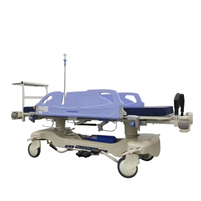 Xe cứu thương thủy lực đặc biệt của bệnh viện có bánh xe màu xanh lam