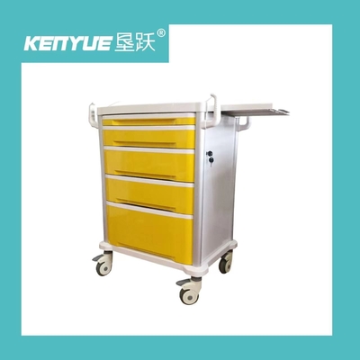 Xe đẩy y tế di động bệnh viện với khung hợp kim nhôm màu vàng