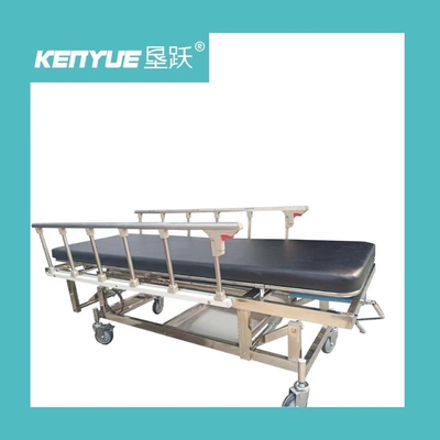 Xe cáng bệnh viện bánh đen Xe cáng thép không gỉ