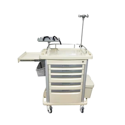 Khung nhôm Ngăn kéo Chức năng Truyền Y tá ABS 960mm Xe y tế khẩn cấp