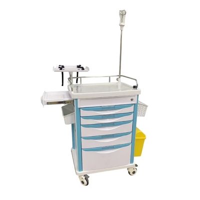 Khung nhôm Ngăn kéo Chức năng Truyền Y tá ABS 960mm Xe y tế khẩn cấp