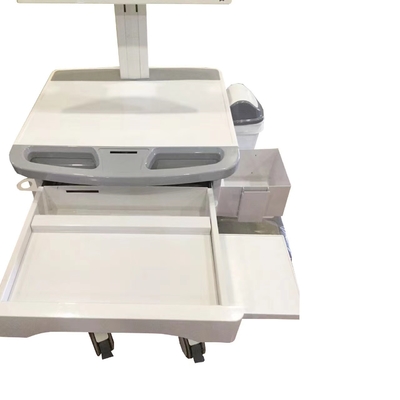 Thông tin y tế di động màu trắng Xe điều dưỡng có bánh xe phanh