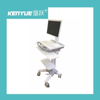 Nội thất y tế bệnh viện máy tính RV với bốn bánh xe màu trắng