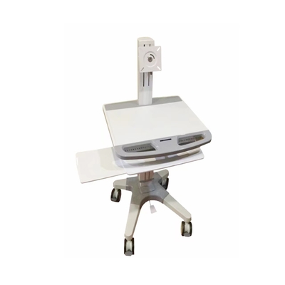 Nội thất y tế bệnh viện máy tính RV với bốn bánh xe màu trắng