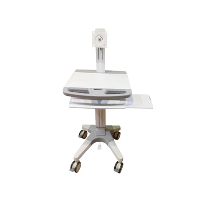 Nội thất y tế bệnh viện máy tính RV với bốn bánh xe màu trắng