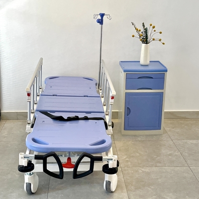 Xe đẩy xe cứu thương thủy lực màu xanh lam cho bệnh viện y tế