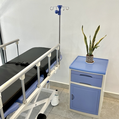 Xe đẩy xe cứu thương thủy lực màu xanh lam cho bệnh viện y tế