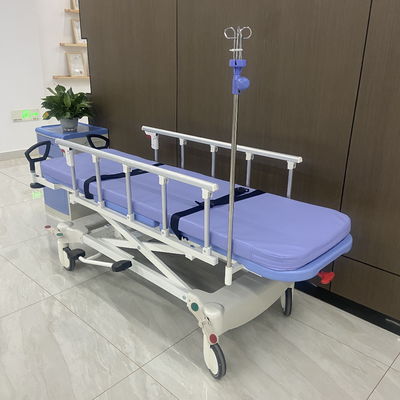 Blue Hydraulic Ambulance Stretcher Trolley kim loại nhập khẩu cho bệnh nhân