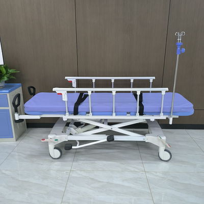 Blue Hydraulic Ambulance Stretcher Trolley kim loại nhập khẩu cho bệnh nhân