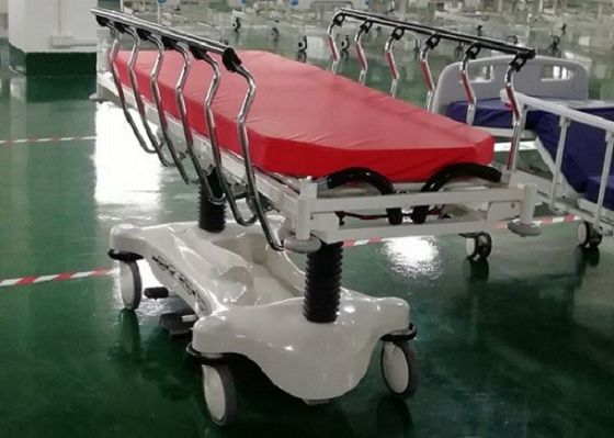Giường cấp cứu màu đỏ ABS Luxury Stretcher, Dễ dàng vệ sinh