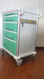 Khung hợp kim nhôm Dụng cụ xe đẩy khẩn cấp ABS Màu xanh lá cây với Khóa trung tâm Cung cấp thuốc