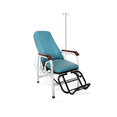 Ống thép Bằng gỗ IV Cực Lan can Ghế truyền bệnh nhân Màu xanh lá cây
