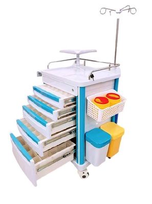 Khung thép nhựa Đa chức năng Xe đẩy y tế di động 960mm Xe đẩy