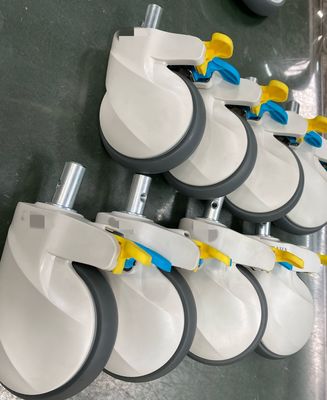 Giường y tế 5 inch mới Bánh xe điều khiển trung tâm Đường kính bánh xe 28 Bánh xe có phanh