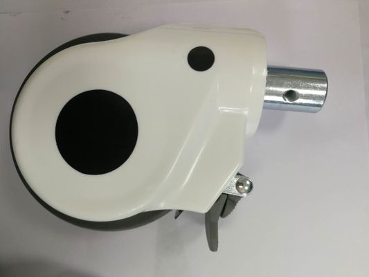 Bánh xe y tế Bánh xe bằng nhựa câm 3/4 inch với phanh ABS Nắp ngoài