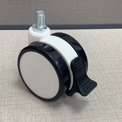 Vật liệu PU TPR Bánh xe Y tế M12X25MM với khóa trung tâm phanh