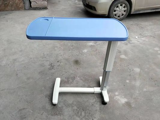 Bàn khay giường bệnh viện Gas Spring có thể điều chỉnh trên bàn giường trên bánh xe