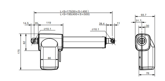 Bộ điều khiển truyền động tuyến tính 24VDC IPX6W Tùy chọn đột quỵ cho giường bệnh viện điện