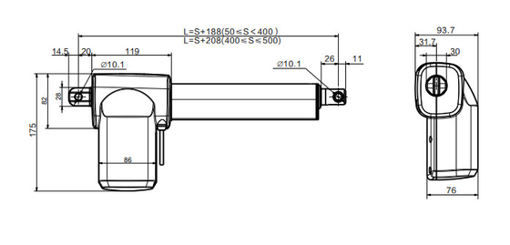 Bộ điều khiển truyền động tuyến tính 24VDC IPX6W Tùy chọn đột quỵ cho giường bệnh viện điện