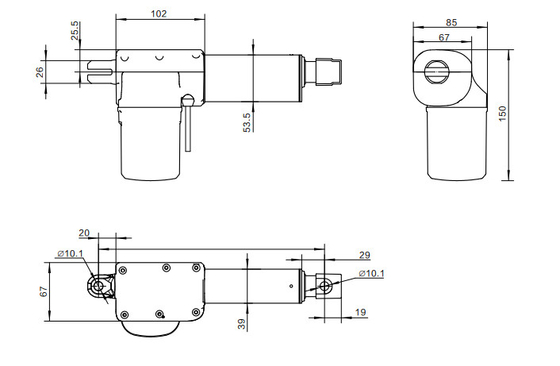 Thiết bị truyền động tuyến tính điện y tế 24V Động cơ đẩy 6000N Nhựa ABS