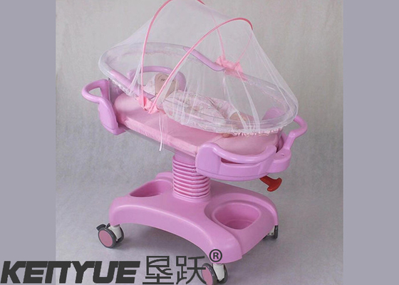 Giường cũi trẻ em bệnh viện nhựa màu hồng để dễ dàng vệ sinh và cập nhật