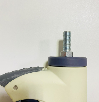 Bánh xe y tế bệnh viện đa năng 4 inch với phanh màu trắng kem