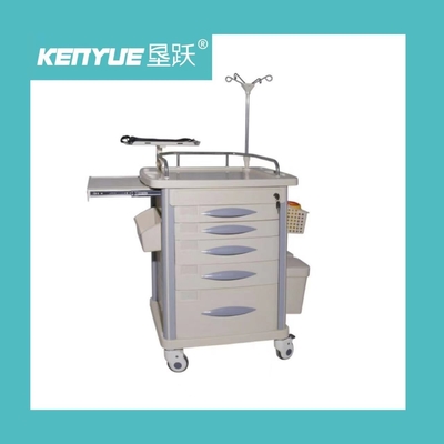 Khung nhôm Ngăn kéo Chức năng Truyền Y tá ABS 960mm Xe y tế khẩn cấp