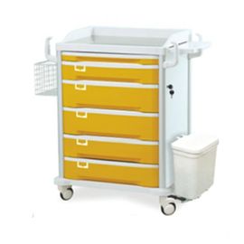 Thuốc thay quần áo ICU Màu vàng Xe đẩy y tế ABS di động